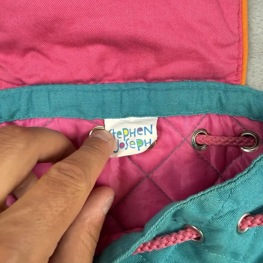 Stephen Joseph Owl Kids Backpack Quilted Teal Pink School Book Bag